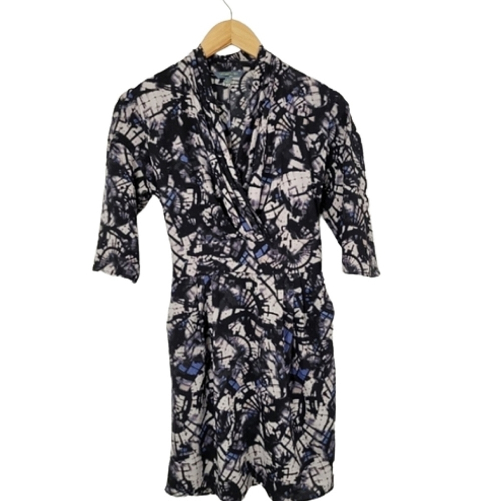 Catherine Maladrino cowl scoop neck wrap dress